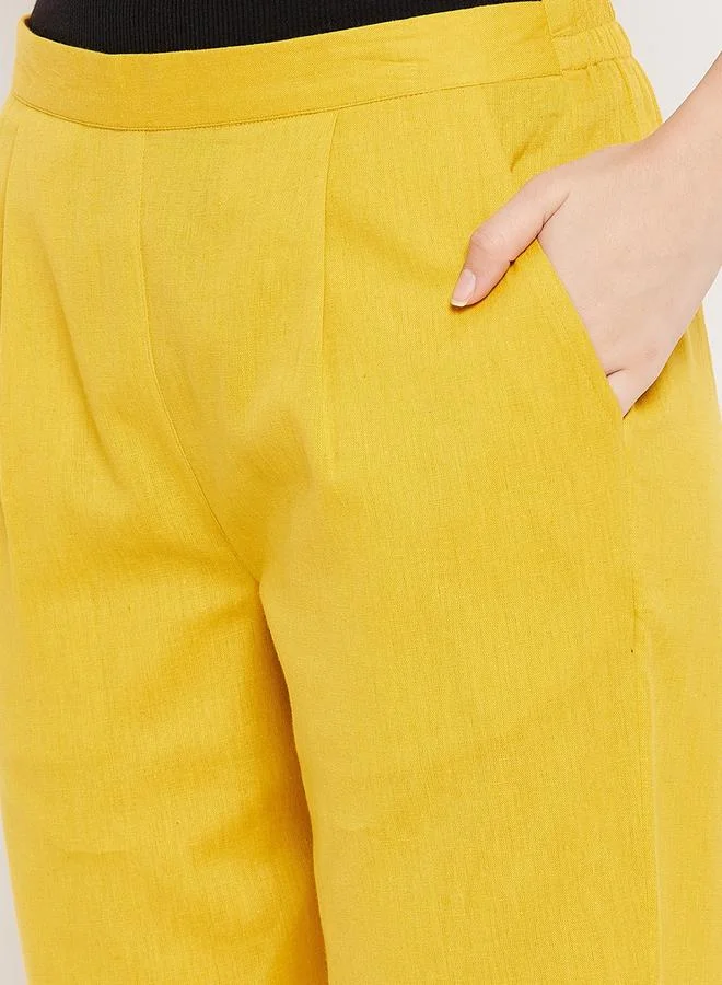 Winered  Women Yellow Regular Fit Trousers for Women | Best Price UAE